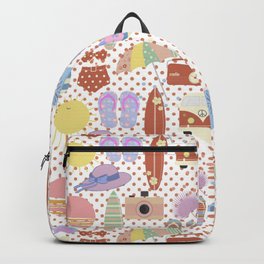 Summer Beach Red dots Backpack