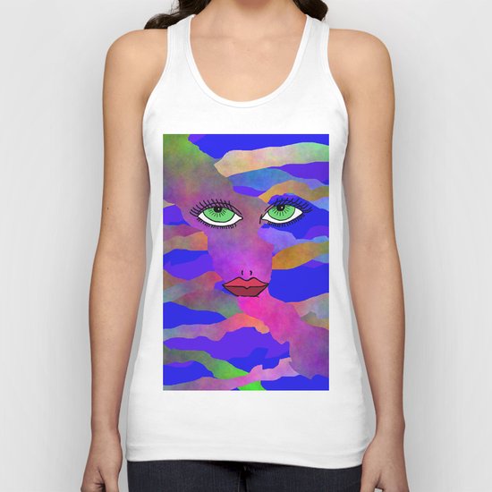 Eyes and Lips Colorful Unisex Tank Top