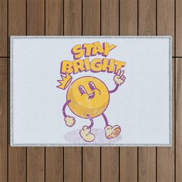 Stay Bright | Cartoon Sun Advice | Positive Vibes Outdoor Rug