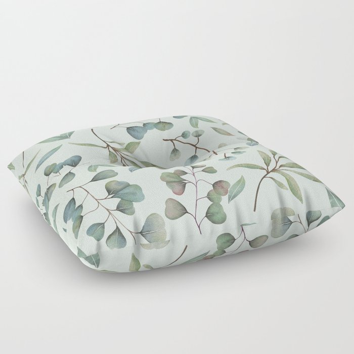 Eucalyptus seamless pattern Floor Pillow