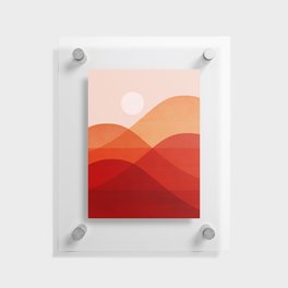 Abstraction_SUNSET_SUNRISE_RED_MOUNTAIN_LANDSCAPE_POP_ART_0510A Floating Acrylic Print