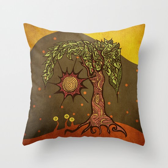 Mystic tree Dia by Pom Graphic Design & Viviana Gonzalez" Throw Pillow