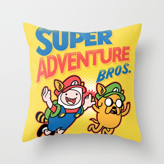 Super Adventure Bros Throw Pillow