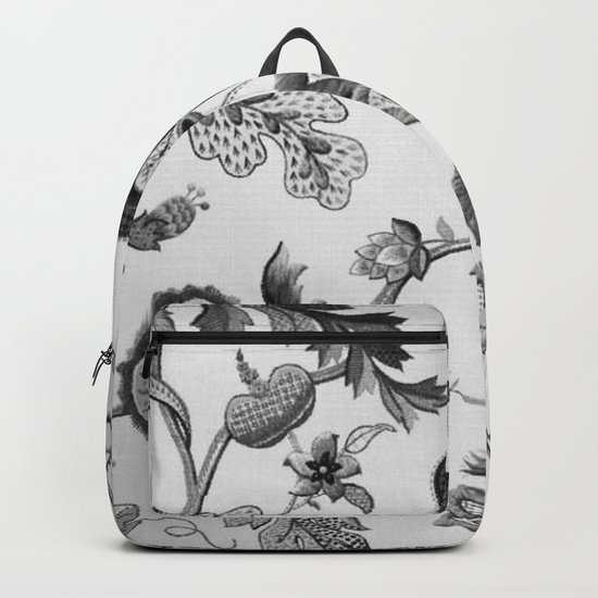 Floral Black and White Backpack