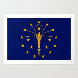 Flag of Indiana American State Flags Banner Standard Art Print