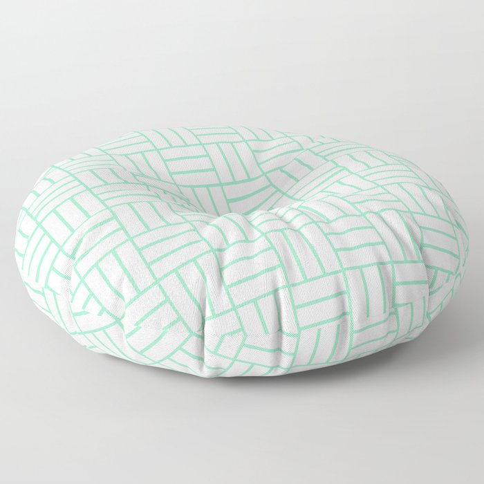 Basketweave (Mint & White Pattern) Floor Pillow