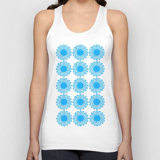 Vintage Flower_Turquoise Unisex Tank Top
