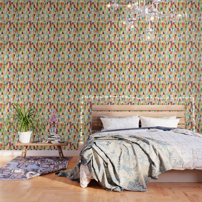 cheerful irregular geometric multi-colored pattern Wallpaper