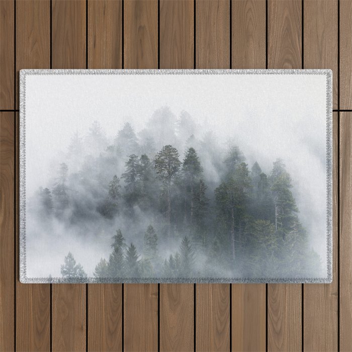 Redwood National Park Forest Fog Outdoor Rug