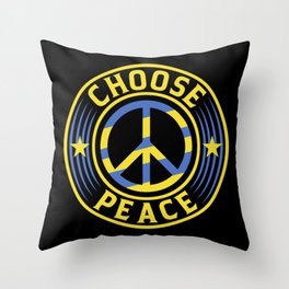 Choose Peace Ukraine War Throw Pillow