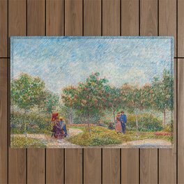 Vincent van Gogh - Garden in Montmarte with Lovers Outdoor Rug