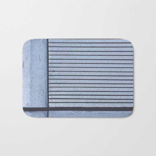 Concrete Stripe Blue Bath Mat