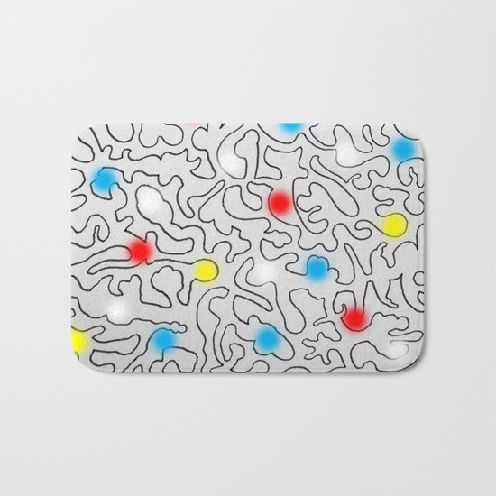 Puzzle with Spraypaint - Primary Colors Bath Mat