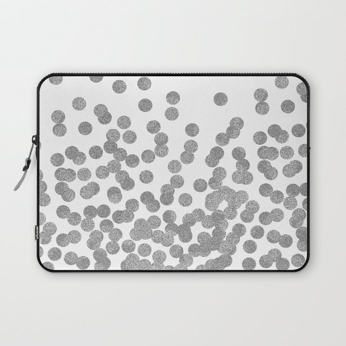 Silver Glitter Drops in bold and cute modern minimal colors for trendy gifts and glitter phone case Laptop Sleeve