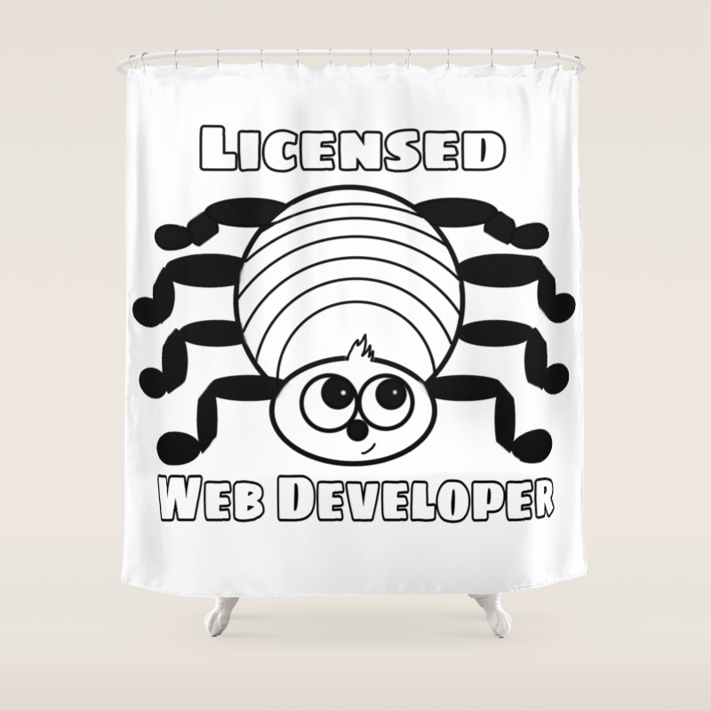 Spider Licensed Web Developer Funny Shower Curtain By Catxel