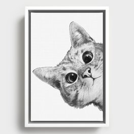 sneaky cat Framed Canvas