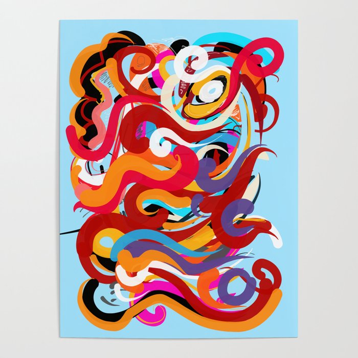 Rainbow abstract art Poster by Emmanuel Signorino Society6