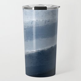 Abstract Brush Strokes in Shades of Blue Travel Mug