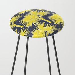 70’s Tropical Palm Springs Yellow on Navy Counter Stool