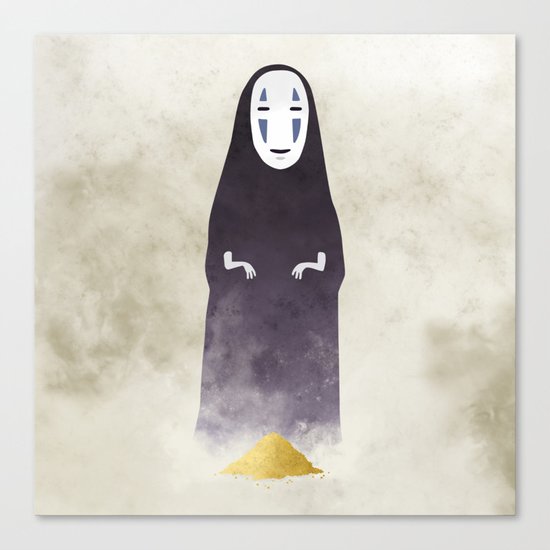 Spirited away NoFace illustration Miyazaki, Studio Ghibli Canvas