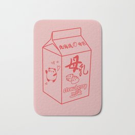 Kawaii Strawberry Milk Bath Mat
