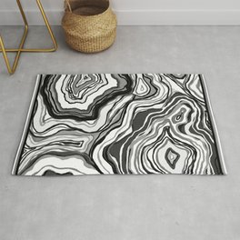 Black and White Agate Area & Throw Rug