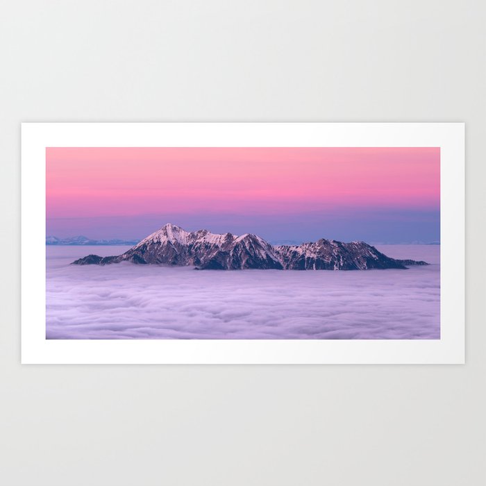 Beautiful Pink Mountains Art Print