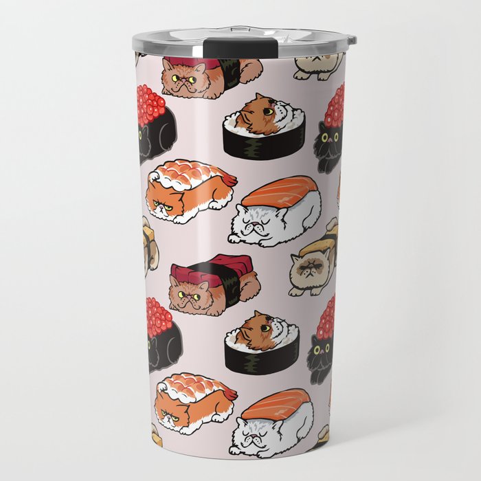 Sushi Persian Cat Travel Mug