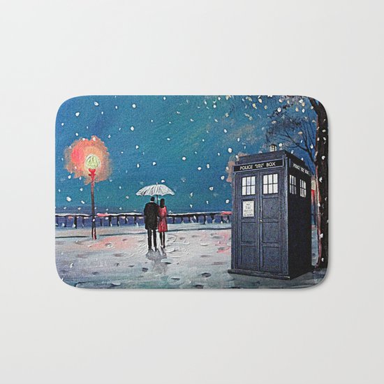 Tardis of starry night Bath Mat
