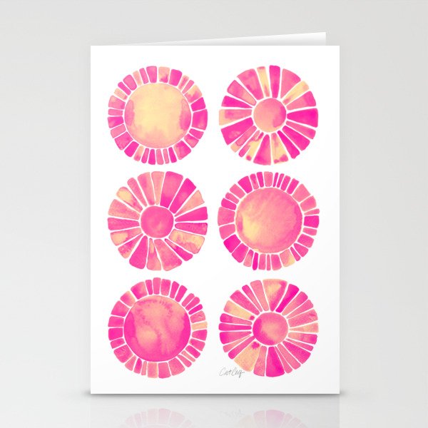 Sun Rays – Pink Stationery Cards