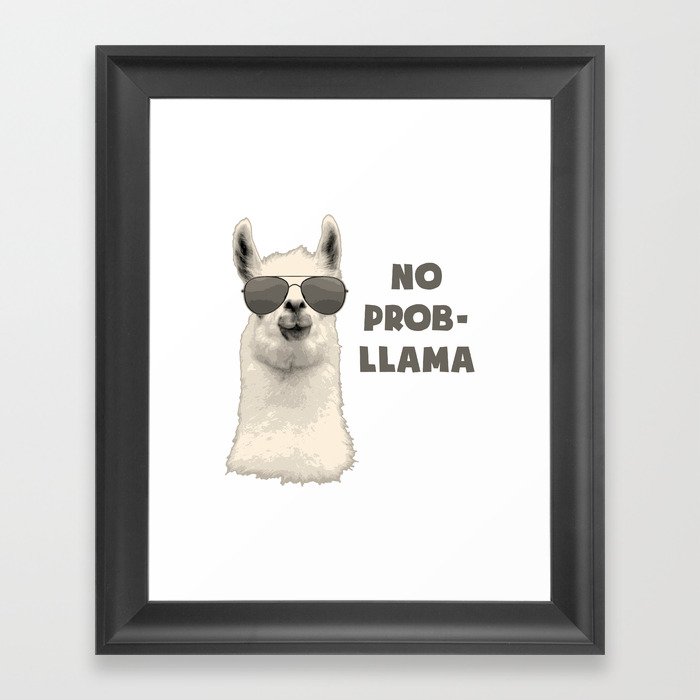 No Problamma Lamma Framed Art Print