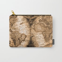 World Map Antique Vintage Maps Carry-All Pouch