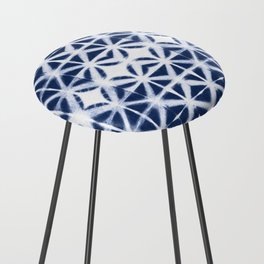 Moroccan design white and indigo blue Counter Stool