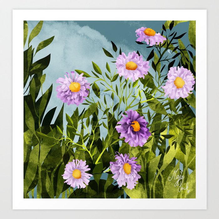 Little Purple Flowers Art Print