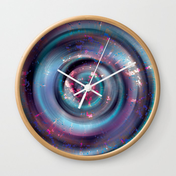 Color Sound-1 (blue pink metal abstract) Wall Clock