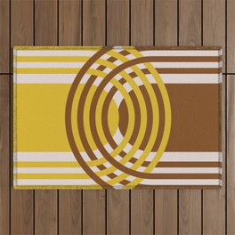 Arches Composition in Brown and Yellow Outdoor Rug