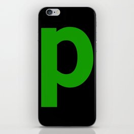 letter P (Green & Black) iPhone Skin