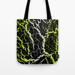 Cracked Space Lava - Lime Yellow/White Tote Bag