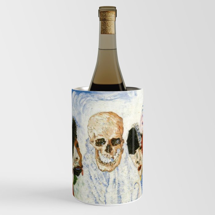 Death and the masks outcast grotesque art portrait painting by James Ensor Wine Chiller