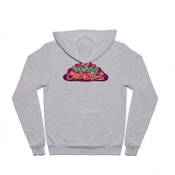 Merry Christmas Colorful Neon Sign Hoody