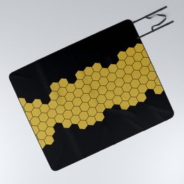 Honeycomb Black Picnic Blanket