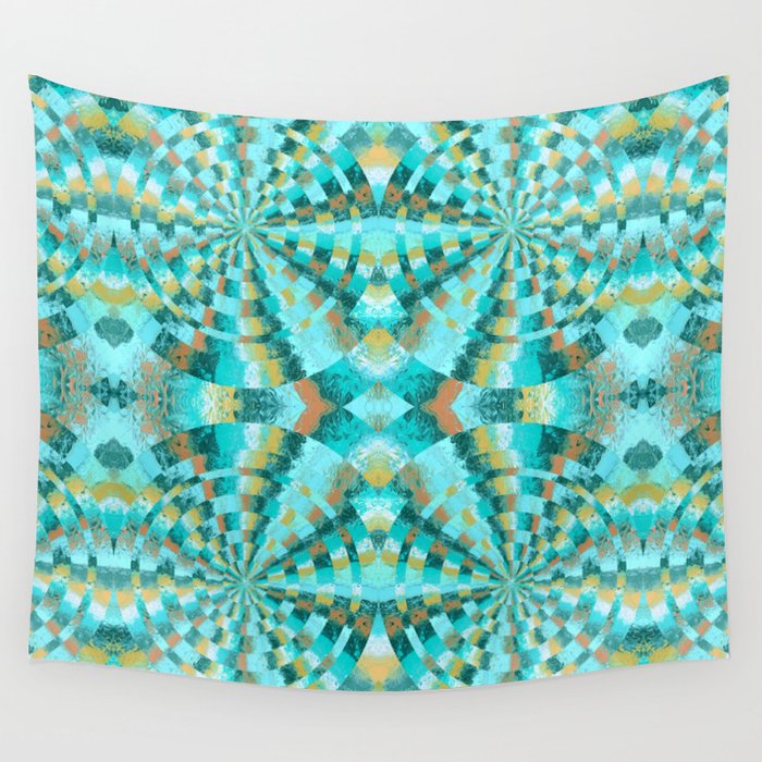 Hypnotic Teal Wall Tapestry