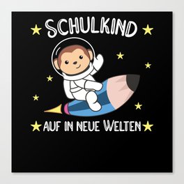 Kindergarten Monkey School Children Astronaut Canvas Print