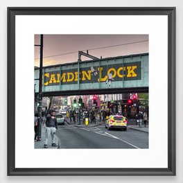 Camden Lock Railway bridge Framed Art Print | Camden, Color, Bridge, London, Car, England, People, Camdenlock, Railwaybridge, Camdenlockbridge 