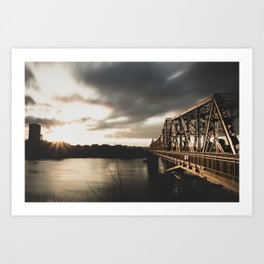 Sunset bridge Art Print