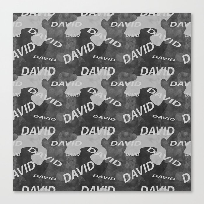  David pattern in gray colors and watercolor texture Canvas Print