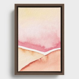 Whimsical desert sunset watercolor Framed Canvas