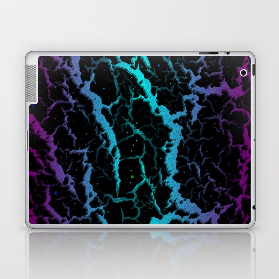 Cracked Space Lava - Purple/Cyan Laptop & iPad Skin