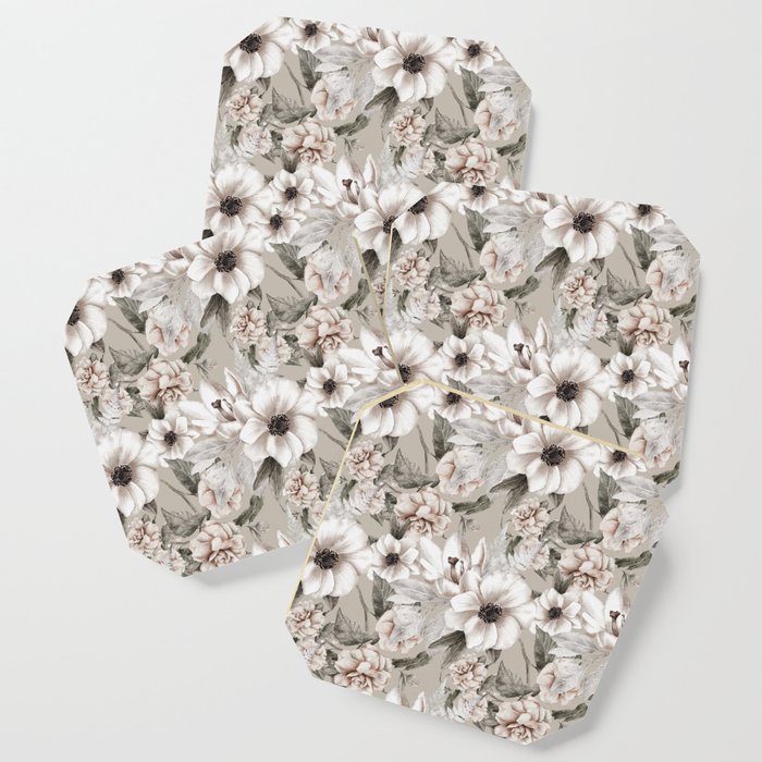 Pastel Wild Flower Pattern Coaster