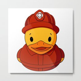 Fireman Rubber Duck Metal Print